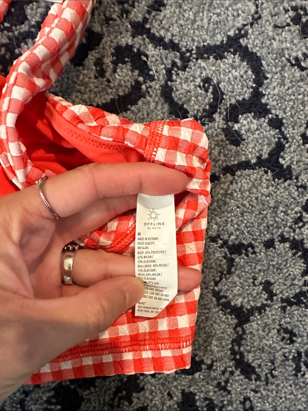 NWT OFFLINE BY ARRIE Red Gingham Crop Top with Wide Straps SIZE M - Picture 5 of 6